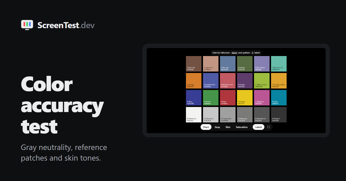 Monitor Resolution Test Pattern Color Accuracy Test – Check Your Monitor’s Colors | ScreenTest