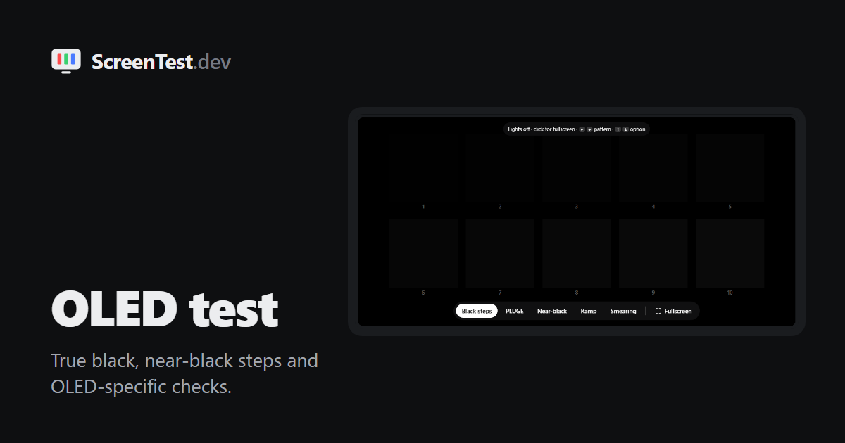 OLED Test – True Black, Near-Black & Smearing | ScreenTest